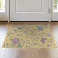 thumbnail image 1 of ODIKA 2'x3' Yellow Butter Floral and Butterfly Washable Accent Rug Victorian Inspired Botanical Patterns with Lush Pet Friendly, Bedside Mat for Bedroom, Nursery, RV, 1 of 5