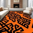 thumbnail image 1 of ODIKA 2'x3' Machine Washable Non-Slip Area Rug, Abstract Athletic Emblem With Angular Interlocking Shapes High Traffic Rug, Orange, 668980, 1 of 7