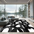 thumbnail image 1 of ODIKA 2'x3' Machine Washable Non-Slip Area Rug, Abstract Black High Traffic Rug, Black, 1102021, 1 of 7