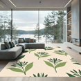thumbnail image 1 of ODIKA 2'x3' Machine Washable Non-Slip Area Rug, Abstract Botanical Composition High Traffic Rug, Beige, 926091, 1 of 7