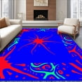 thumbnail image 1 of ODIKA 2'x3' Machine Washable Non-Slip Area Rug, Abstract Graffiti Splash Decorative Cartoon Modern Pop High Traffic Rug with Pad, Blue, 525428, 1 of 8