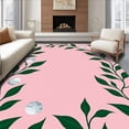 thumbnail image 1 of ODIKA 2'x3' Machine Washable Non-Slip Area Rug, Abstract Holiday With Interwoven Baubles and Foliage Kit High Traffic Rug with Pad, Pink, 738459, 1 of 8