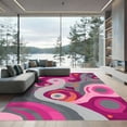 thumbnail image 1 of ODIKA 2'x3' Machine Washable Non-Slip Area Rug, Abstract Magenta High Traffic Rug, Pink, 1078128, 1 of 7