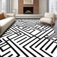 thumbnail image 1 of ODIKA 2'x3' Machine Washable Non-Slip Area Rug, Abstract Minimalist Maze High Traffic Rug, Black, 451365, 1 of 7