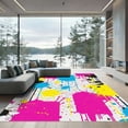 thumbnail image 1 of ODIKA 2'x3' Machine Washable Non-Slip Area Rug, Abstract Multicolor High Traffic Rug with Pad, White, 1058302, 1 of 8