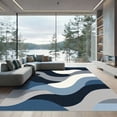 thumbnail image 1 of ODIKA 2'x3' Machine Washable Non-Slip Area Rug, Abstract Navy Blue High Traffic Rug, Blue, 1053514, 1 of 7