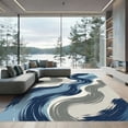 thumbnail image 1 of ODIKA 2'x3' Machine Washable Non-Slip Area Rug, Abstract Navy Blue High Traffic Rug, Blue, 956053, 1 of 7