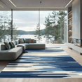 thumbnail image 1 of ODIKA 2'x3' Machine Washable Non-Slip Area Rug, Abstract Navy Blue High Traffic Rug with Pad, Blue, 1055787, 1 of 8