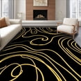 thumbnail image 1 of ODIKA 2'x3' Machine Washable Non-Slip Area Rug, Abstract Swirl Contemporary with Dynamic Flowing Curves High Traffic Rug with Pad, Black, 598494, 1 of 8