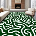 thumbnail image 1 of ODIKA 2'x3' Machine Washable Non-Slip Area Rug, Abstract Swirl Motif with Contemporary Flowing Design High Traffic Rug, Green, 569727, 1 of 7