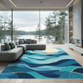 thumbnail image 1 of ODIKA 2'x3' Machine Washable Non-Slip Area Rug, Abstract Teal High Traffic Rug, Blue, 1070129, 1 of 7
