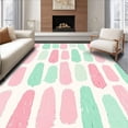 thumbnail image 1 of ODIKA 2'x3' Machine Washable Non-Slip Area Rug, Abstract Watercolor Brushstroke Design with Pastel Tones High Traffic Rug, Pink, 522177, 1 of 7