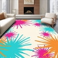 thumbnail image 1 of ODIKA 2'x3' Machine Washable Non-Slip Area Rug, Abstract Watercolor Burst with Dynamic Swirl High Traffic Rug, Pink, 660121, 1 of 7