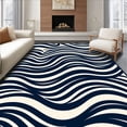 thumbnail image 1 of ODIKA 2'x3' Machine Washable Non-Slip Area Rug, Abstract Wave Design with Flowing Contemporary Lines High Traffic Rug, Blue, 476938, 1 of 7