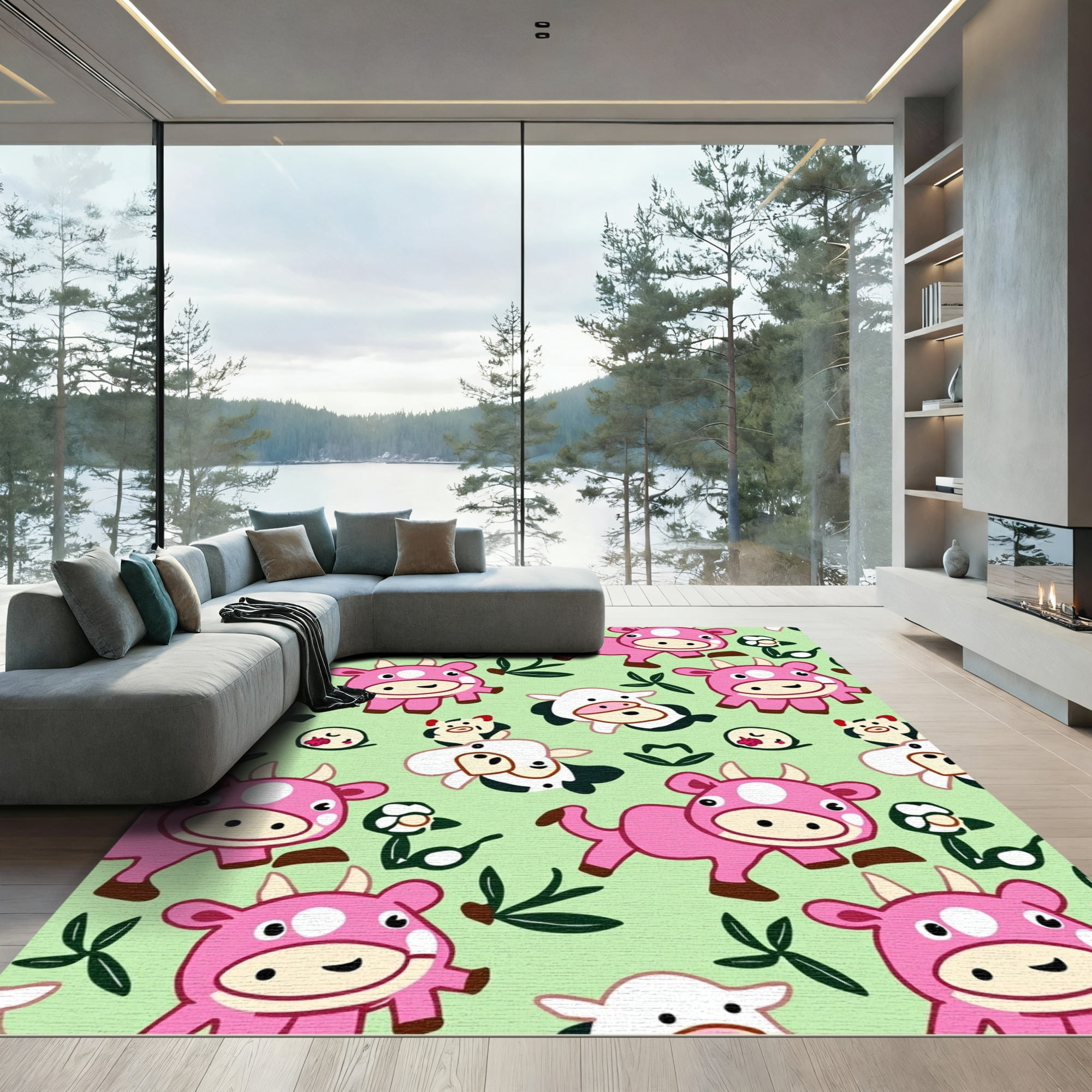 Kids Ranch Rug ODIKA 2x3 Machine Washable Non-Slip Area Rug, Adorable Farmyard ...