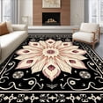 thumbnail image 1 of ODIKA 2'x3' Machine Washable Non-Slip Area Rug, Aesthetic Blossom Design Machine Indoor Floor High Traffic Rug, Black, 564713, 1 of 7