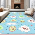 thumbnail image 1 of ODIKA 2'x3' Machine Washable Non-Slip Area Rug, Alphabet Adventure with Gentle Clouds and Ark Inspired Details High Traffic Rug with Pad, Blue, 692904, 1 of 8