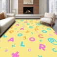 thumbnail image 1 of ODIKA 2'x3' Machine Washable Non-Slip Area Rug, Alphabet Counting Shapes Developmental Engagement High Traffic Rug, Yellow, 691663, 1 of 7
