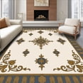 thumbnail image 1 of ODIKA 2'x3' Machine Washable Non-Slip Area Rug, Aristocratic Noble Aged Palatial Exquisite Treasure High Traffic Rug, Ivory, 657791, 1 of 7