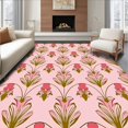 thumbnail image 1 of ODIKA 2'x3' Machine Washable Non-Slip Area Rug, Art Fan Medallion with Delicate Metallic Traces High Traffic Rug, Pink, 556568, 1 of 7