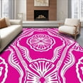 thumbnail image 1 of ODIKA 2'x3' Machine Washable Non-Slip Area Rug, Art Fan With Opulent Interlocking Shell Motifs High Traffic Rug, Pink, 709114, 1 of 7