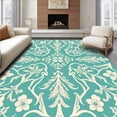 thumbnail image 1 of ODIKA 2'x3' Machine Washable Non-Slip Area Rug, Art Nouveau Floral Vine Scroll Design with Elegant High Traffic Rug with Pad, Ivory, 533250, 1 of 8