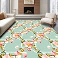 thumbnail image 1 of ODIKA 2'x3' Machine Washable Non-Slip Area Rug, Art Nouveau Wildflower With Interlocking Lattice High Traffic Rug with Pad, Pink, 515609, 1 of 8