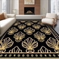 thumbnail image 1 of ODIKA 2'x3' Machine Washable Non-Slip Area Rug, Art Revival Featuring Interlocking Fan Motifs and Metallic Accents High Traffic Rug, Black, 490081, 1 of 7