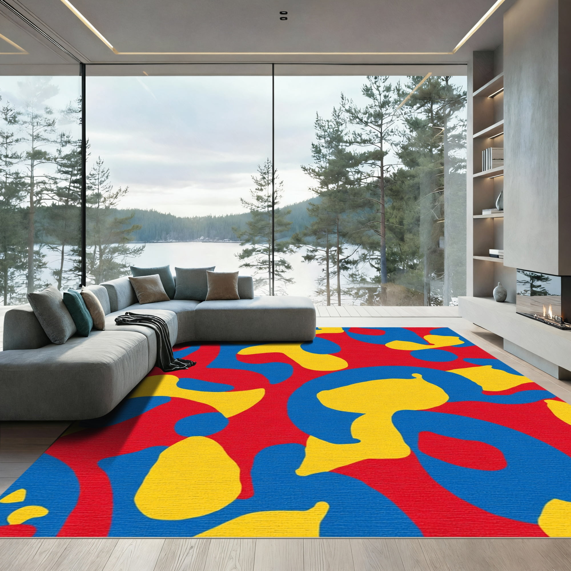 ODIKA 2x3 Machine Washable Non-Slip Area Rug, Artful Nature Inspired ...