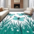thumbnail image 1 of ODIKA 2'x3' Machine Washable Non-Slip Area Rug, Artisan Dragonfly Meadow With Decorative Border High Traffic Rug, Green, 376663, 1 of 7