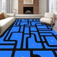 thumbnail image 1 of ODIKA 2'x3' Machine Washable Non-Slip Area Rug, Artisan Interlocking Maze Design Featuring Bold Accents High Traffic Rug with Pad, Blue, 486368, 1 of 8