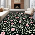 thumbnail image 1 of ODIKA 2'x3' Machine Washable Non-Slip Area Rug, Artisan Wildflower Featuring Boho Inspired Leafy Scrollwork High Traffic Rug, Pink, 565272, 1 of 7
