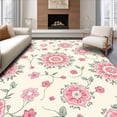 thumbnail image 1 of ODIKA 2'x3' Machine Washable Non-Slip Area Rug, Artisanal Faded Blossom Grandeur Aristocratic Luxe High Traffic Rug with Pad, Pink, 657346, 1 of 8