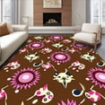 thumbnail image 1 of ODIKA 2'x3' Machine Washable Non-Slip Area Rug, Artistic Cat Patchwork Interlocking Design with Starburst High Traffic Rug, Brown, 636804, 1 of 7