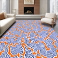 thumbnail image 1 of ODIKA 2'x3' Machine Washable Non-Slip Area Rug, Artistic Interlocking with Vibrant Color Contrast High Traffic Rug with Pad, Orange, 352434, 1 of 8