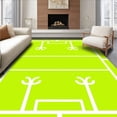 thumbnail image 1 of ODIKA 2'x3' Machine Washable Non-Slip Area Rug, Athletic Field Goal Post Design with Endzone Graphics High Traffic Rug with Pad, Green, 668652, 1 of 8