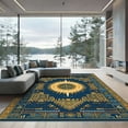thumbnail image 1 of ODIKA 2'x3' Machine Washable Non-Slip Area Rug, Aztec Navy Blue High Traffic Rug, Blue, 1051400, 1 of 7