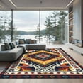 thumbnail image 1 of ODIKA 2'x3' Machine Washable Non-Slip Area Rug, Aztec Navy Blue High Traffic Rug, Blue, 1058594, 1 of 7
