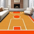 thumbnail image 1 of ODIKA 2'x3' Machine Washable Non-Slip Area Rug, Basketball Court Hardwood Flooring Accent Decorative Throw High Traffic Rug with Pad, Brown, 671617, 1 of 8