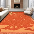 thumbnail image 1 of ODIKA 2'x3' Machine Washable Non-Slip Area Rug, Battle Floor Cover Vibrant Warrior Adventure Theme High Traffic Rug with Pad, Red, 701045, 1 of 8