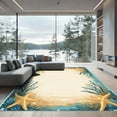 thumbnail image 1 of ODIKA 2'x3' Machine Washable Non-Slip Area Rug, Beachy Teal High Traffic Rug with Pad, Beige, 1050379, 1 of 8