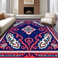 thumbnail image 1 of ODIKA 2'x3' Machine Washable Non-Slip Area Rug, Boho Breeze Paisley with Ornate Coral Filigree Accents High Traffic Rug with Pad, Red, 550196, 1 of 8