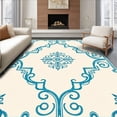 thumbnail image 1 of ODIKA 2'x3' Machine Washable Non-Slip Area Rug, Boho Chic Scrollwork Ornamental Exquisite High Traffic Rug, Blue, 666138, 1 of 7