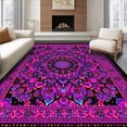 thumbnail image 1 of ODIKA 2'x3' Machine Washable Non-Slip Area Rug, Mesmerizing Multicolor Ethereal Design High Traffic Rug with Pad, Pink, 25192, 1 of 8