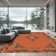 thumbnail image 1 of ODIKA 2'x3' Machine Washable Non-Slip Area Rug, Boho Inspired Spotted High Traffic Rug, Orange, 908357, 1 of 7