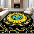 thumbnail image 1 of ODIKA 2'x3' Machine Washable Non-Slip Area Rug, Boho Machine Safe Ornamental Design High Traffic Rug, Black, 596336, 1 of 7