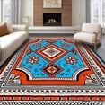 thumbnail image 1 of ODIKA 2'x3' Machine Washable Non-Slip Area Rug, Boho Patchwork Interlocking Tiles with Artistic Southwestern Influence High Traffic Rug, Blue, 611672, 1 of 7