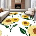 thumbnail image 1 of ODIKA 2'x3' Machine Washable Non-Slip Area Rug, Bold Sunflower Spirals with Abstract Botanical and Dynamic Flow High Traffic Rug with Pad, Yellow, 703390, 1 of 8