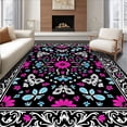 thumbnail image 1 of ODIKA 2'x3' Machine Washable Non-Slip Area Rug, Botanical Dreamscape with Ornate Filigree High Traffic Rug, Black, 472823, 1 of 7