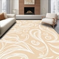 thumbnail image 1 of ODIKA 2'x3' Machine Washable Non-Slip Area Rug, Botanical Paisley Swirl Abstract Contemporary Modern Artistic High Traffic Rug with Pad, Beige, 466290, 1 of 8
